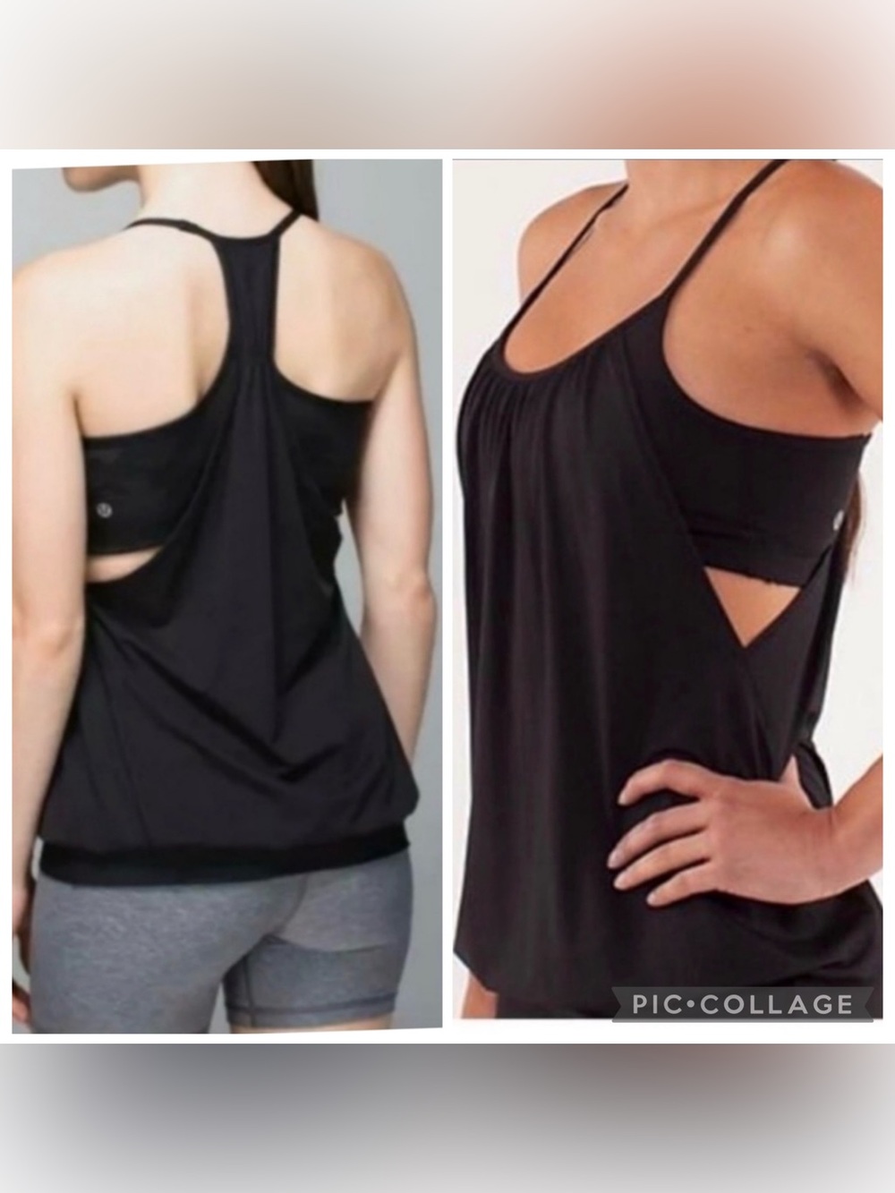 lululemon No limits Tank 2 in 1 Black Open-Side Racerback Tank